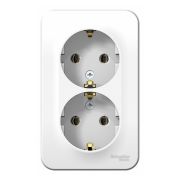 BLANCA Розетка наружная двойная с заземл. без шт. изол.пл.,16А, 250В, белый (BLNRA010211)