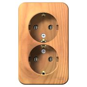 BLANCA розетка наружная двойная с заземл. без штор. изол.пл.,16А, 250В, ясень (BLNRA010215)