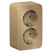 BLANCA розетка наружная двойная с заземл. без штор. изол.пл.,16А, 250В, титан