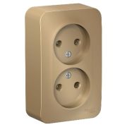 BLANCA розетка двойная наружная без заземления без штор. изол.пл., 16А, 250В, титан (BLNRA000214)