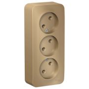 BLANCA Розетка 3-м 16А 250В без шторок без заземл. изол. пласт. титан BLNRA000314