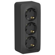 BLANCA розетка наружная 3-я с заземл. без штор. изол.пл., 16А, 250В, антрацит (BLNRA010316)