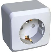 ЭТЮД Розетка 1-м наружная с ЗК со шторками IP20 белая(РА16-004В)