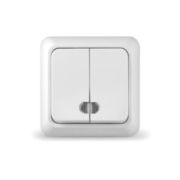 Выключатель Олимп 2 кл. с подсветкой белый (О0123)