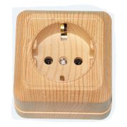 Розетка Олимп 1 мест. с ЗК сосна (5560902)