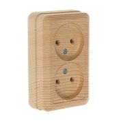 Розетка Олимп 2 мест. без ЗК сосна (5560858)