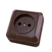 Розетка 1М 2П б/з бук Ладога