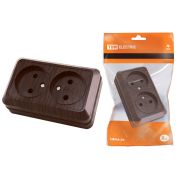 Розетка 2М КЕРАМИКА ОП без ЗК «Ладога» бук 1801-0312