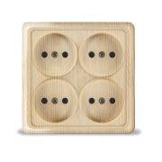 Розетка Олимп 4 мест. без ЗК сосна квадрат