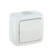 Выключатель 1 кл. наружный белый IP44 10А (ВА10-211)