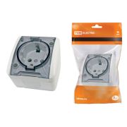 Розетка 1м 2П+З ОП с крышкой IP54 Селигер