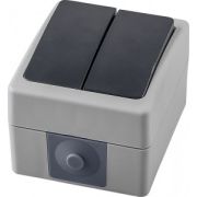 Выключатель ОУ 2 кл. 10A IP54 графит 65x80x55 PSW10-122-54