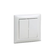 Выключатель двухклавишный VALENZO белый 6023 IN HOME