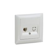 Розетка телефонная VALENZO белая 6034 IN HOME