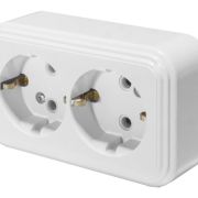 Розетка 2-местная ЗК белая 250В, 16А, IP20, PST16-31-20 STEKKER