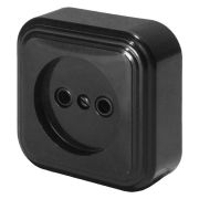 Розетка 1-местная черная без ЗК, 250В, 16А, IP20, PST16-20-20 STEKKER