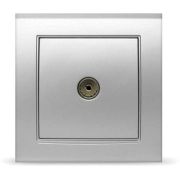Розетка TV UNIVersal «Бриллиант», одноместная, цвет: серебро