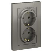 AtlasDesign розетка 2м.с ЗК сталь ATN000924