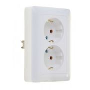 Хит розетка СУ 2 м. с ЗК белая