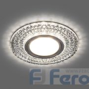 Светильник встраиваемый с LED подсветкой Feron CD943 потолочный MR16 G5.3 прозрачный, хром