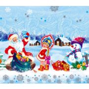 Клеенка ПВХ тканевая основа 1,25*25 новый год рис.571/1 Колорит