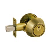 Замок врезной Deadbolt-101 К-19 Широкий 5 ключей-вертушка, золото (60-70мм)