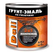 Грунт-эмаль по ржавчине молотковая черный 0,75л.«DALI»