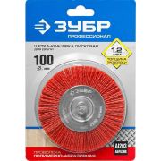 Щетка для дрели, 100 мм, нейлоновая проволока, Зубр