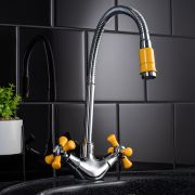 Смеситель РМС д/кух.SL92YW-279F желтый.гнущ.изл.