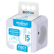 Разветвитель Фотон АМ 16-4 4 розетки 16A четверник куб белый