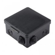 Коробка распред. 65х65х45мм ОУ 4 гермоввода с крышкой ЧЕРНАЯ IP54 030-036Ч