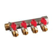 Коллектор с 4-мя шар.кран.на 3/4*1/2